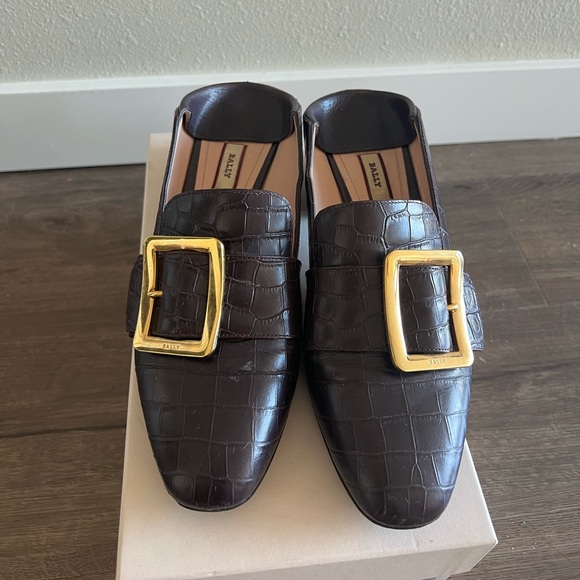 Bally crocodile-effect heeled loafers - Picture 3 of 6